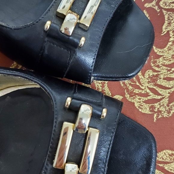 Womens Black Open Toe Pumps Banana Republic - Picture 3 of 9